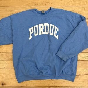Purdue Arch Crewnecks Blue and White Unisex Size XL